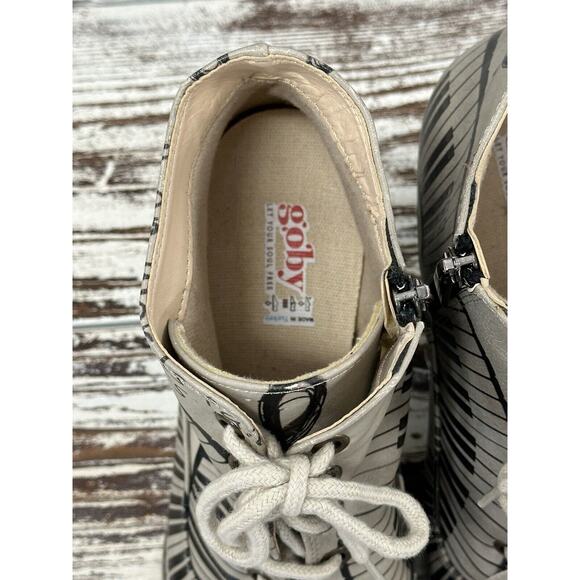 GOBY Damen Stiefelette High Heels Boots Music Notes Printed Mehrfarbig 37 EUR - Picture 4 of 9